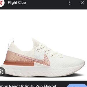 Nike React Infinity Flyknit - Size 7 Women Copper Pink White